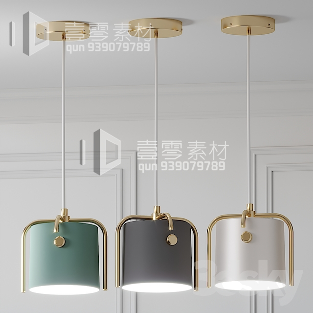 3DSKY MODELS – CEILING LIGHT – No.195 - thumbnail 1