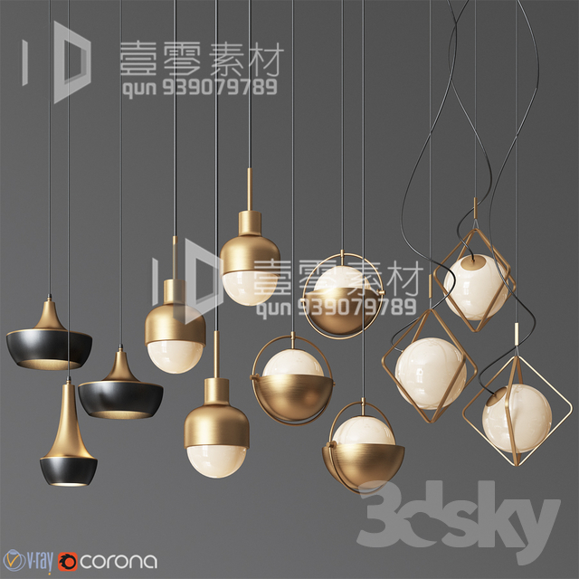 3DSKY MODELS – CEILING LIGHT – No.196 - thumbnail 1