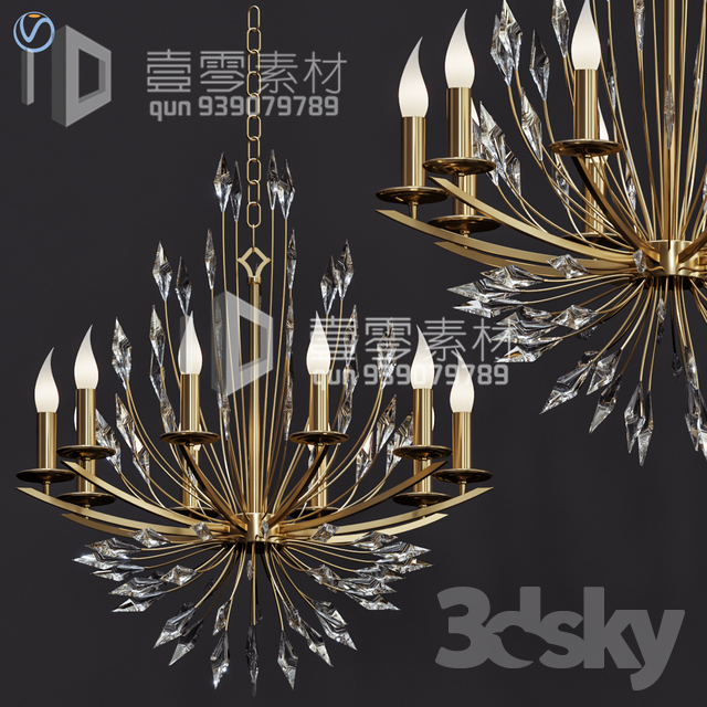 3DSKY MODELS – CEILING LIGHT – No.200 - thumbnail 1