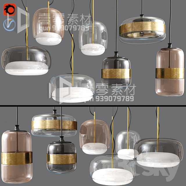 3DSKY MODELS – CEILING LIGHT – No.202 - thumbnail 1