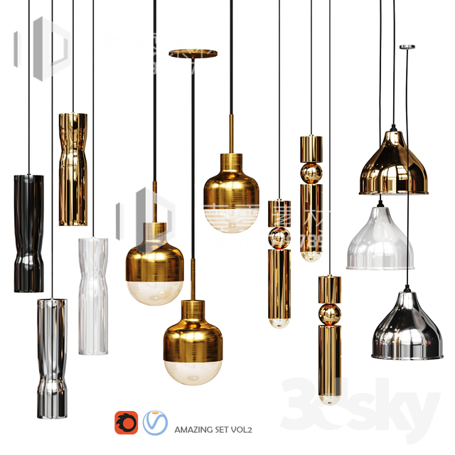 3DSKY MODELS – CEILING LIGHT – No.204 - thumbnail 1