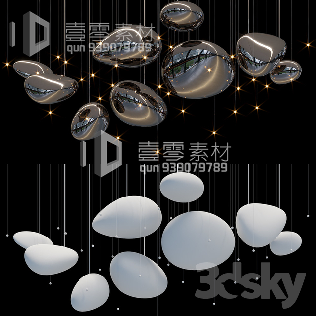 3DSKY MODELS – CEILING LIGHT – No.207 - thumbnail 1