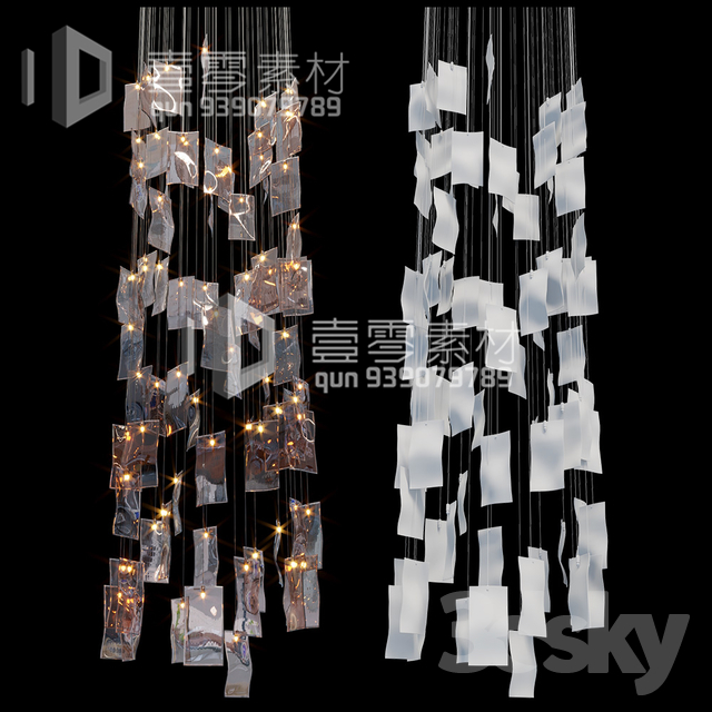 3DSKY MODELS – CEILING LIGHT – No.208 - thumbnail 1