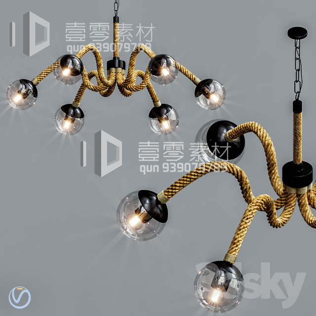 3DSKY MODELS – CEILING LIGHT – No.214 - thumbnail 1