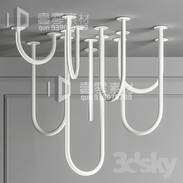 3DSKY MODELS – CEILING LIGHT – No.216 - thumbnail 1