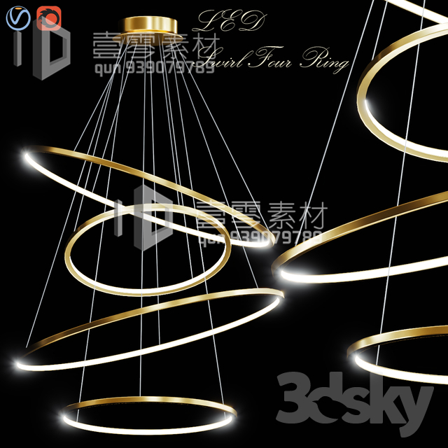 3DSKY MODELS – CEILING LIGHT – No.219 - thumbnail 1