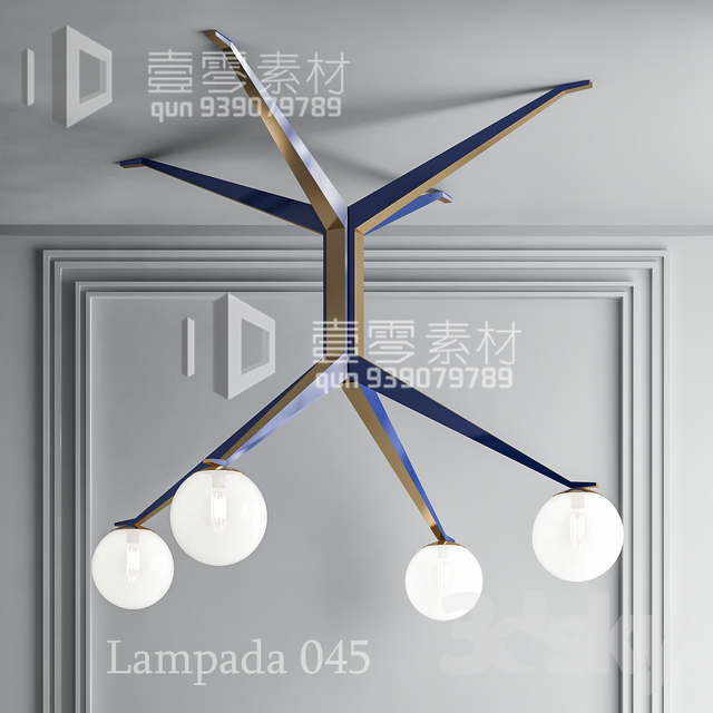 3DSKY MODELS – CEILING LIGHT – No.221 - thumbnail 1