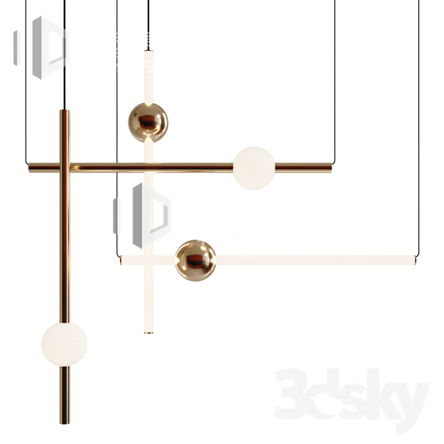 3DSKY MODELS – CEILING LIGHT – No.223 - thumbnail 1