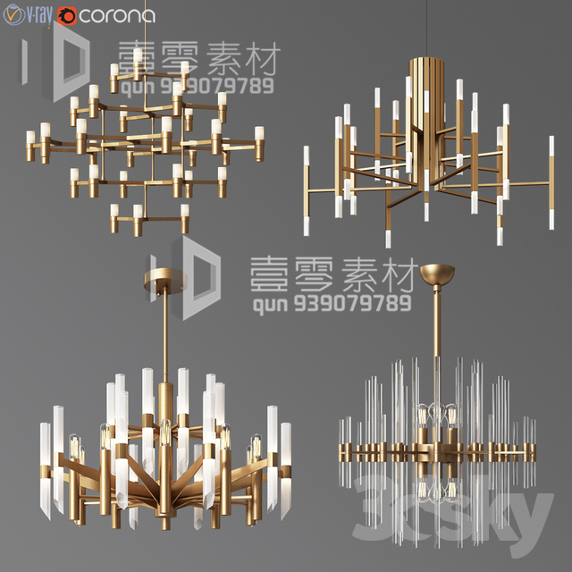 3DSKY MODELS – CEILING LIGHT – No.225 - thumbnail 1