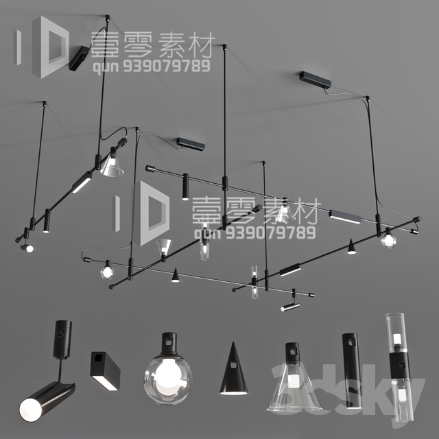 3DSKY MODELS – CEILING LIGHT – No.232 - thumbnail 1