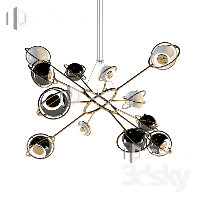 3DSKY MODELS – CEILING LIGHT – No.241 - thumbnail 1