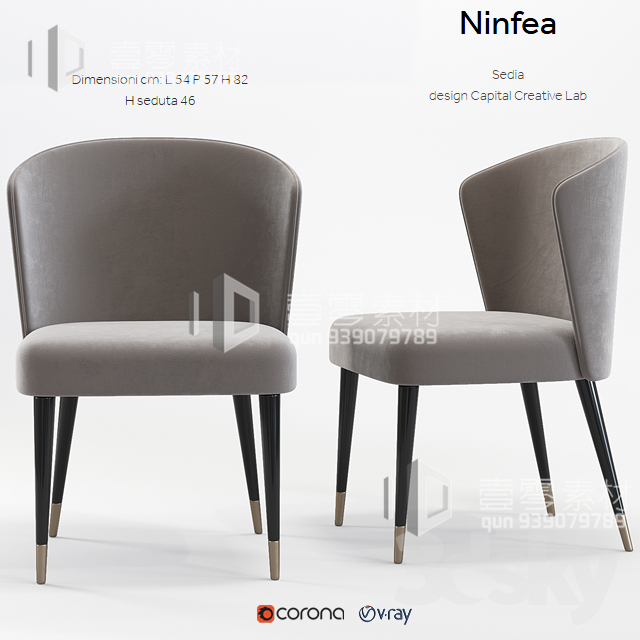 3DSKY MODELS – CHAIR & ARMCHAIR – VOL.05 – No.013 - thumbnail 1