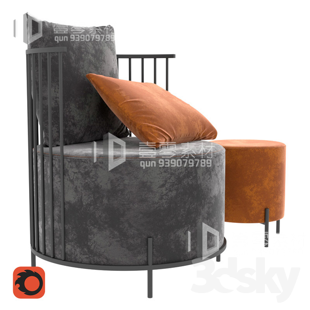 3DSKY MODELS – CHAIR & ARMCHAIR – VOL.05 – No.022 - thumbnail 1