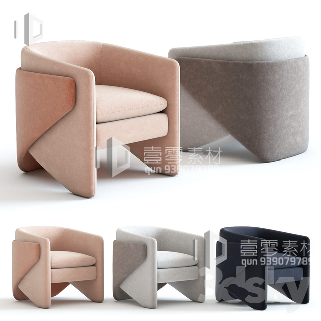 3DSKY MODELS – CHAIR & ARMCHAIR – VOL.05 – No.023 - thumbnail 1