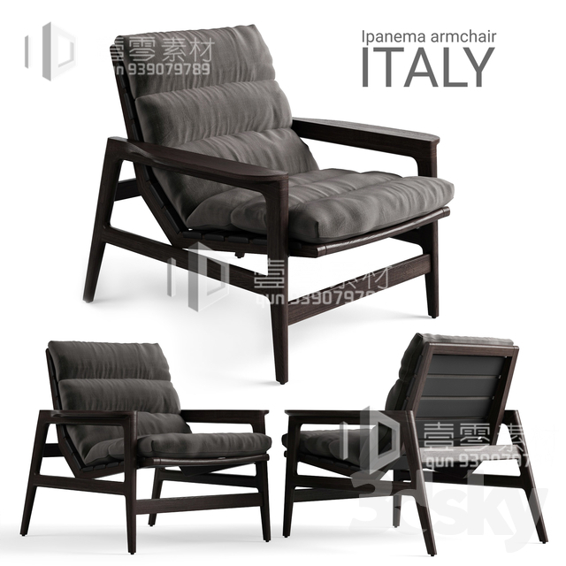 3DSKY MODELS – CHAIR & ARMCHAIR – VOL.05 – No.024 - thumbnail 1