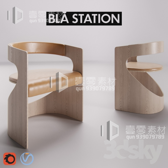 3DSKY MODELS – CHAIR & ARMCHAIR – VOL.05 – No.033 - thumbnail 1