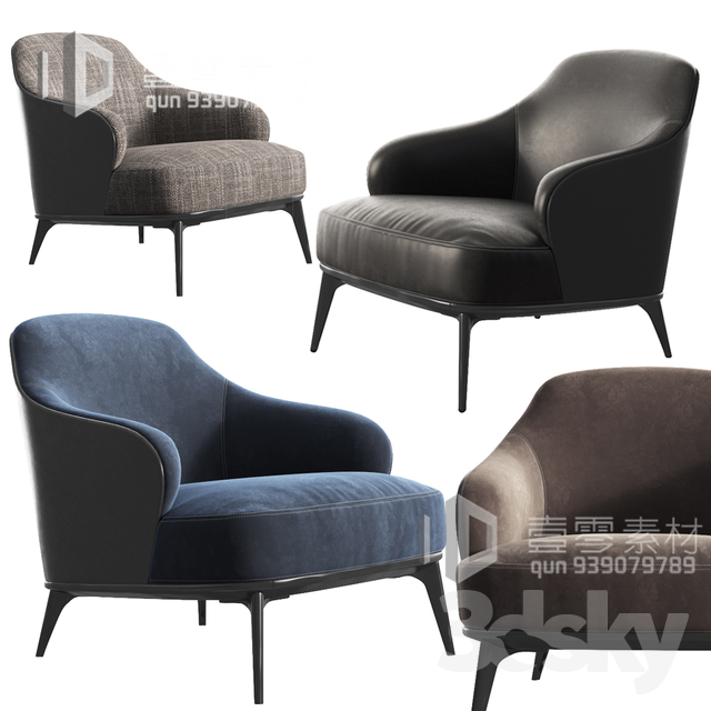 3DSKY MODELS – CHAIR & ARMCHAIR – VOL.06 – No.002 - thumbnail 1