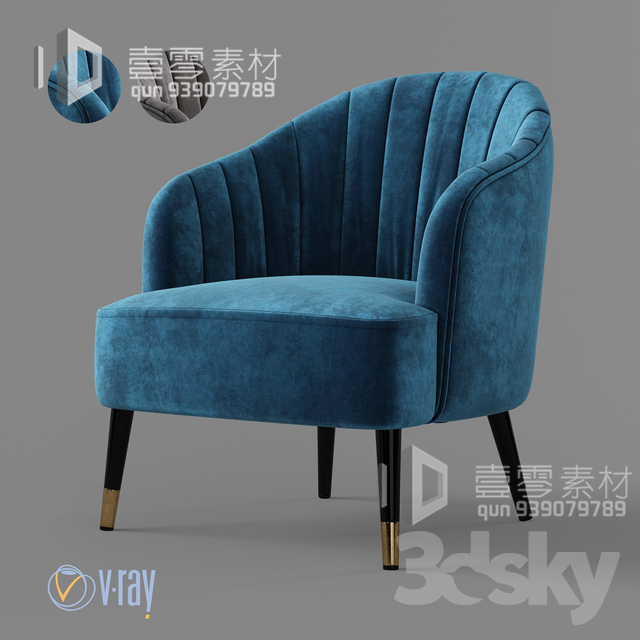 3DSKY MODELS – CHAIR & ARMCHAIR – VOL.06 – No.012 - thumbnail 1