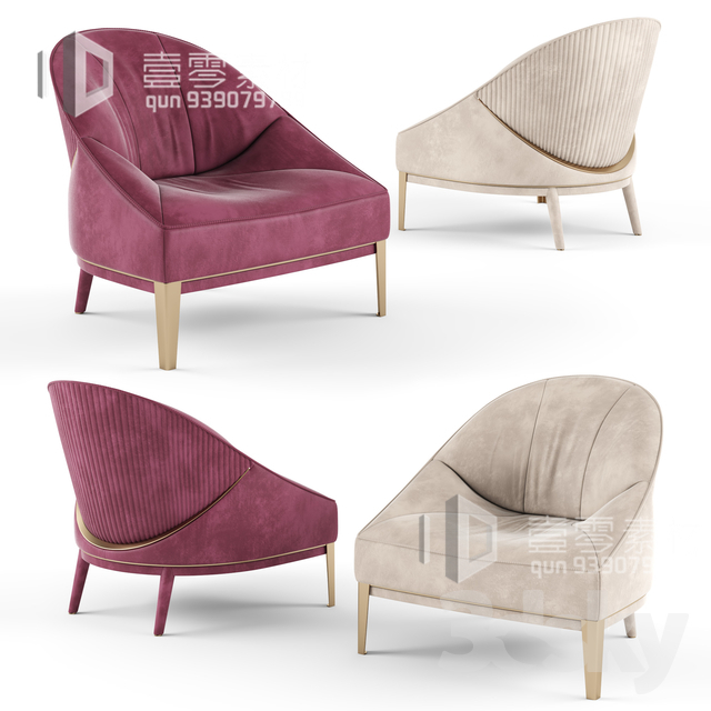 3DSKY MODELS – CHAIR & ARMCHAIR – VOL.06 – No.013 - thumbnail 1