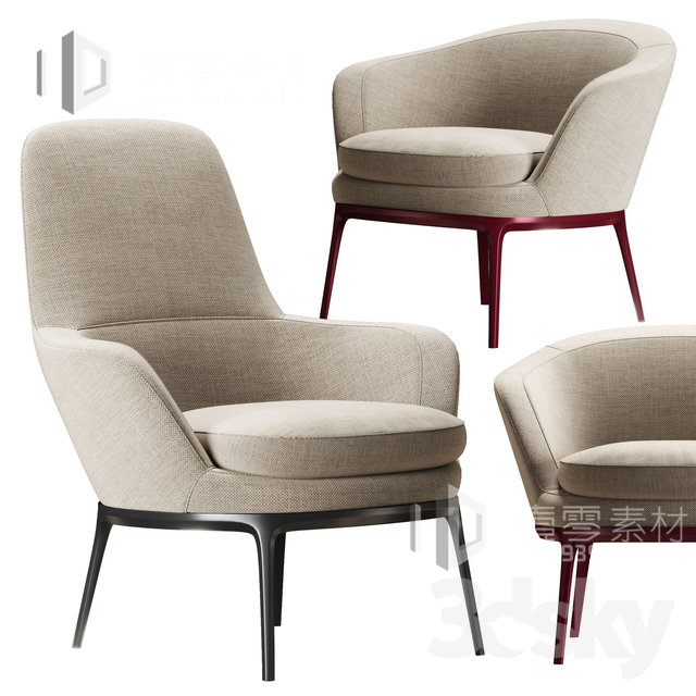 3DSKY MODELS – CHAIR & ARMCHAIR – VOL.06 – No.019 - thumbnail 1