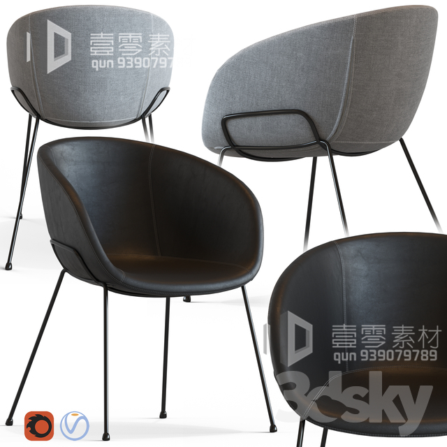 3DSKY MODELS – CHAIR & ARMCHAIR – VOL.06 – No.022 - thumbnail 1