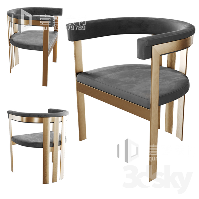 3DSKY MODELS – CHAIR & ARMCHAIR – VOL.06 – No.025 - thumbnail 1