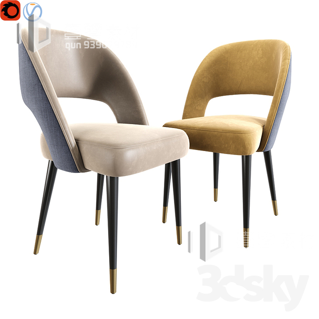 3DSKY MODELS – CHAIR & ARMCHAIR – VOL.06 – No.026 - thumbnail 1