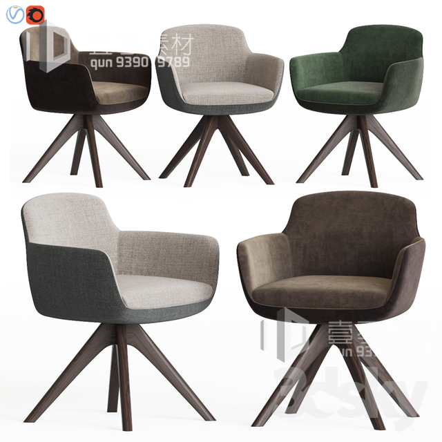 3DSKY MODELS – CHAIR & ARMCHAIR – VOL.06 – No.030 - thumbnail 1