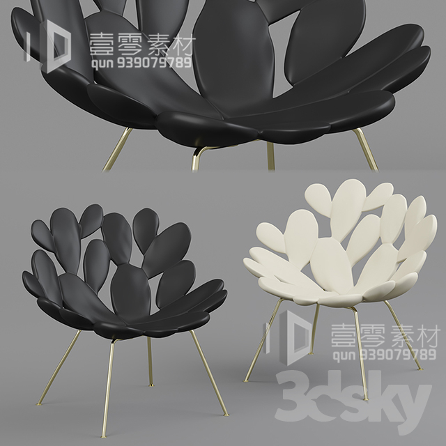 3DSKY MODELS – CHAIR & ARMCHAIR – VOL.06 – No.035 - thumbnail 1