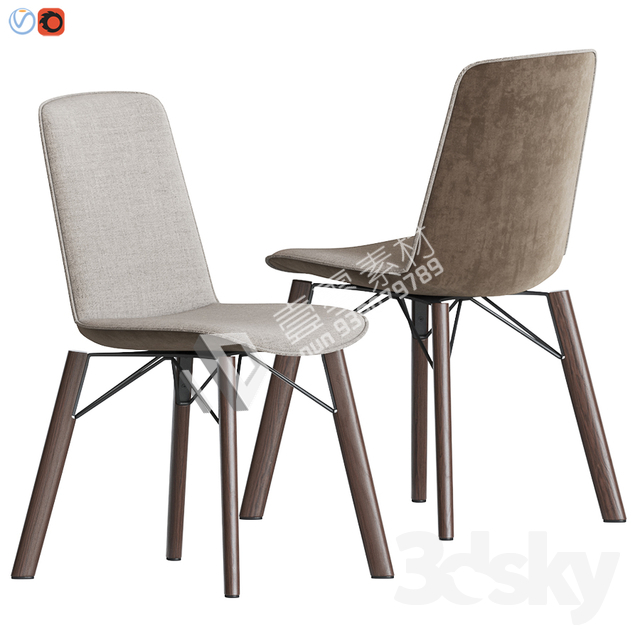 3DSKY MODELS – CHAIR & ARMCHAIR – VOL.07 – No.026 - thumbnail 1