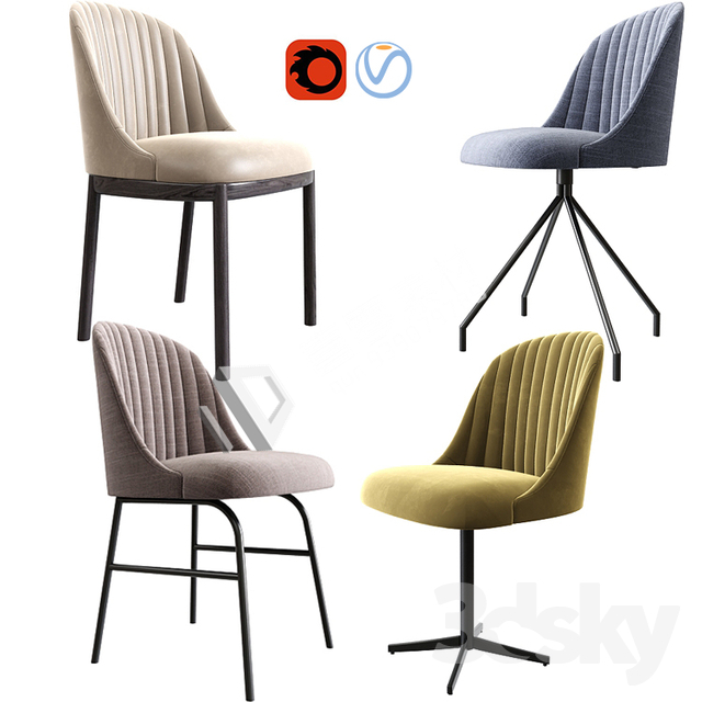 3DSKY MODELS – CHAIR & ARMCHAIR – VOL.07 – No.028 - thumbnail 1