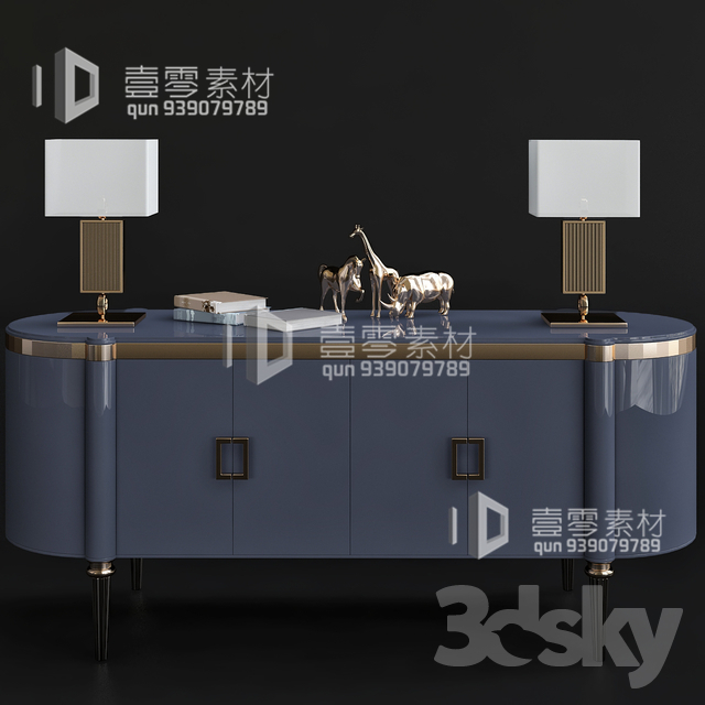 CONSOLE & CABINETS 3D MODELS – VOL.10 – No.024 - thumbnail 1