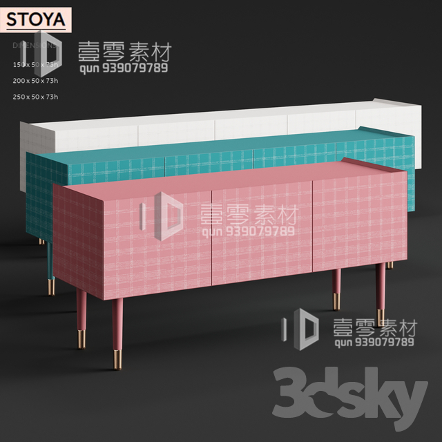 CONSOLE & CABINETS 3D MODELS – VOL.10 – No.033 - thumbnail 1