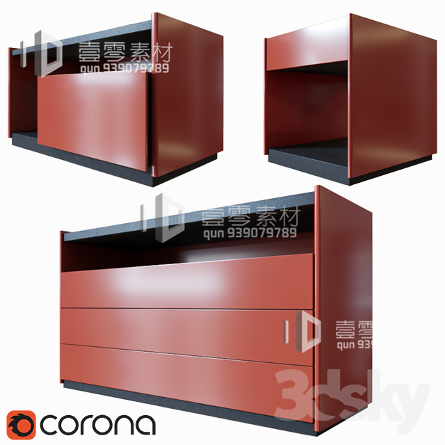 CONSOLE & CABINETS 3D MODELS – VOL.10 – No.100 - thumbnail 1