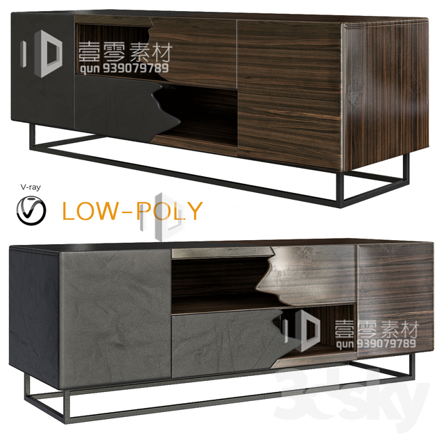 CONSOLE & CABINETS 3D MODELS – VOL.10 – No.122 - thumbnail 1