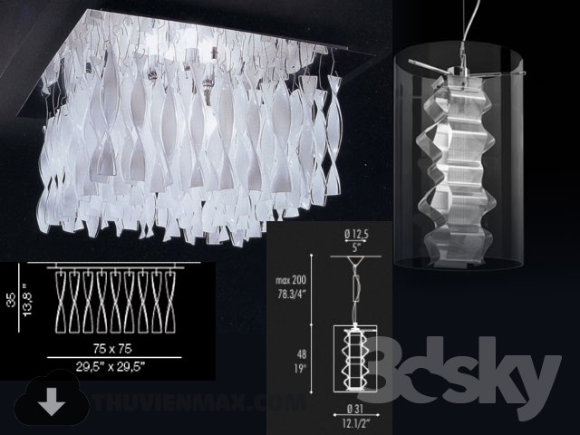 3DSKY MODELS – CEILING LIGHT 3D MODELS – 696 - thumbnail 1