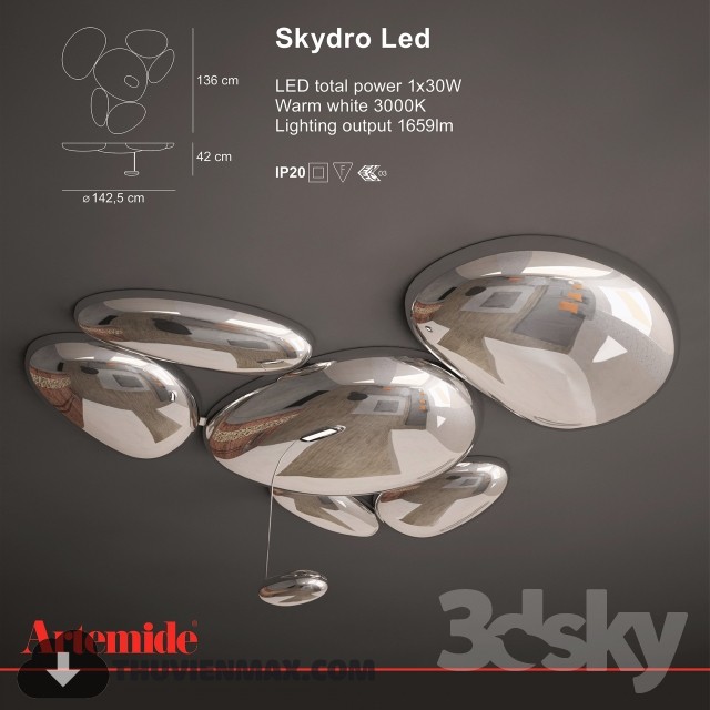 3DSKY MODELS – CEILING LIGHT 3D MODELS – 790 - thumbnail 1