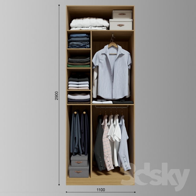 3DSKY MODELS – WARDROBE – CABINETS – 138 - thumbnail 1