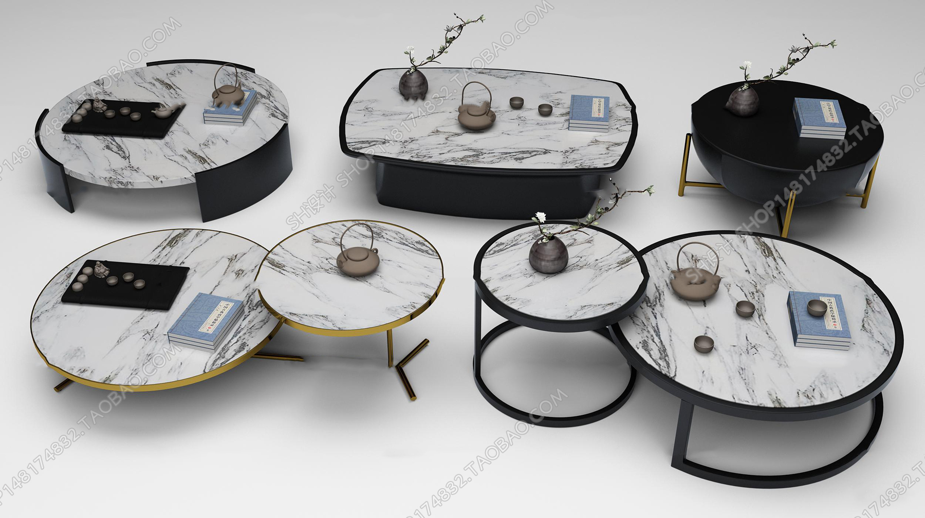 3DSKY MODELS – COFFEE TABLE 3D MODELS – 002 - thumbnail 1