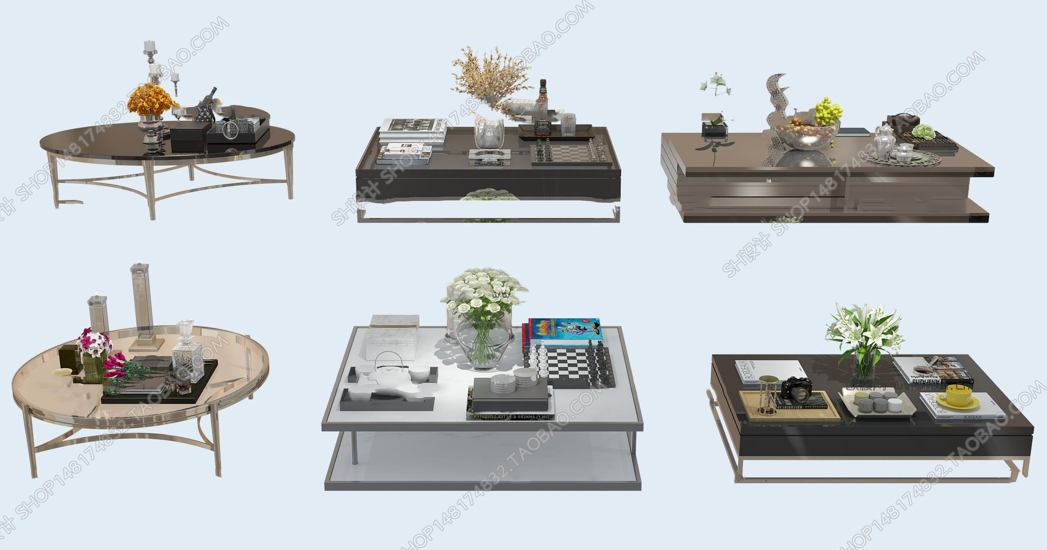 3DSKY MODELS – COFFEE TABLE 3D MODELS – 006 - thumbnail 1