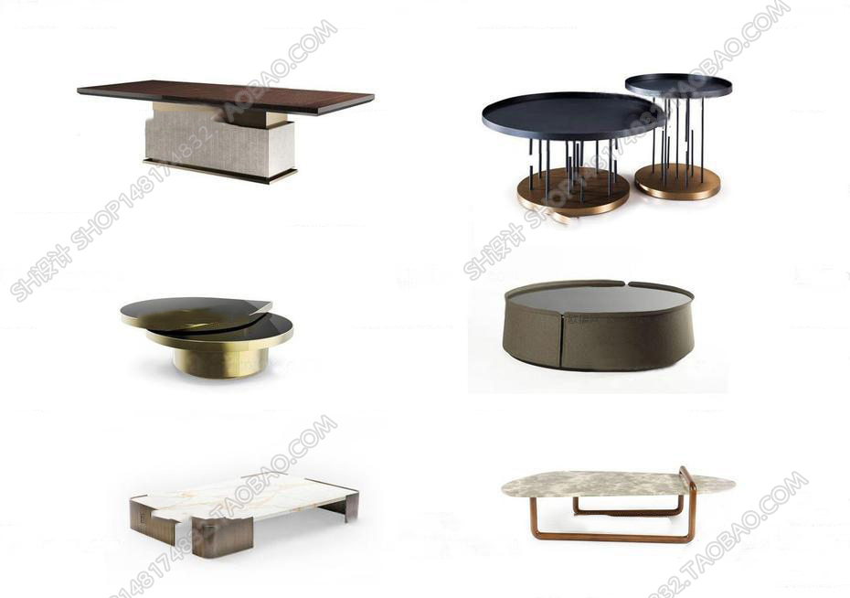 3DSKY MODELS – COFFEE TABLE 3D MODELS – 013 - thumbnail 1