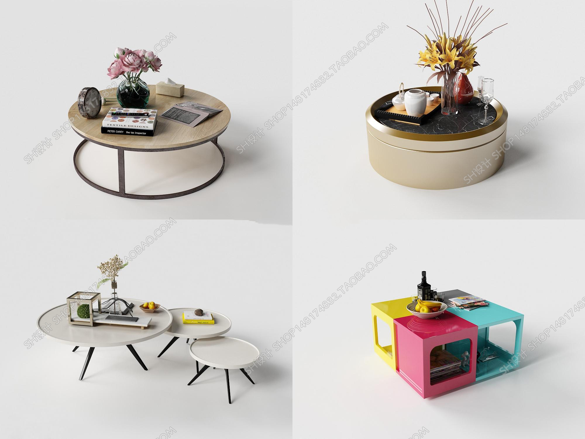 3DSKY MODELS – COFFEE TABLE 3D MODELS – 044 - thumbnail 1