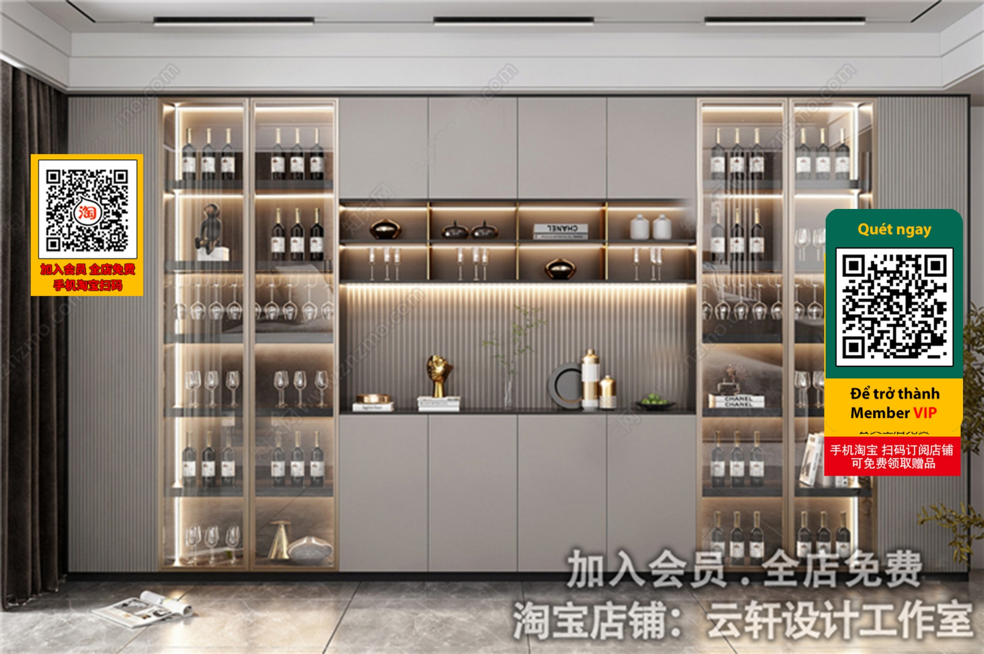 3DS MAX – INTERIOR – WINE SHOP – VRAY / CORONA – 3D MODEL – 4207 - thumbnail 1