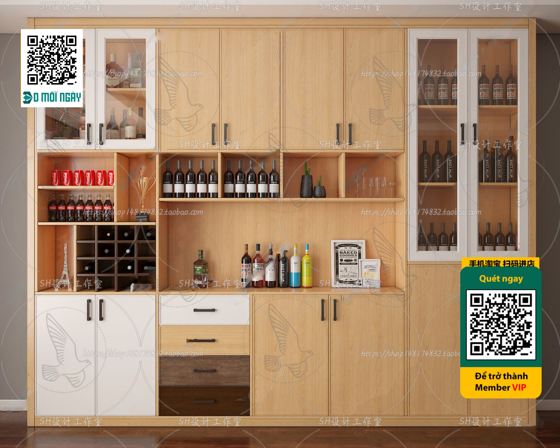 3DS MAX – INTERIOR – WINE SHOP – VRAY / CORONA – 3D MODEL – 5186 - thumbnail 1