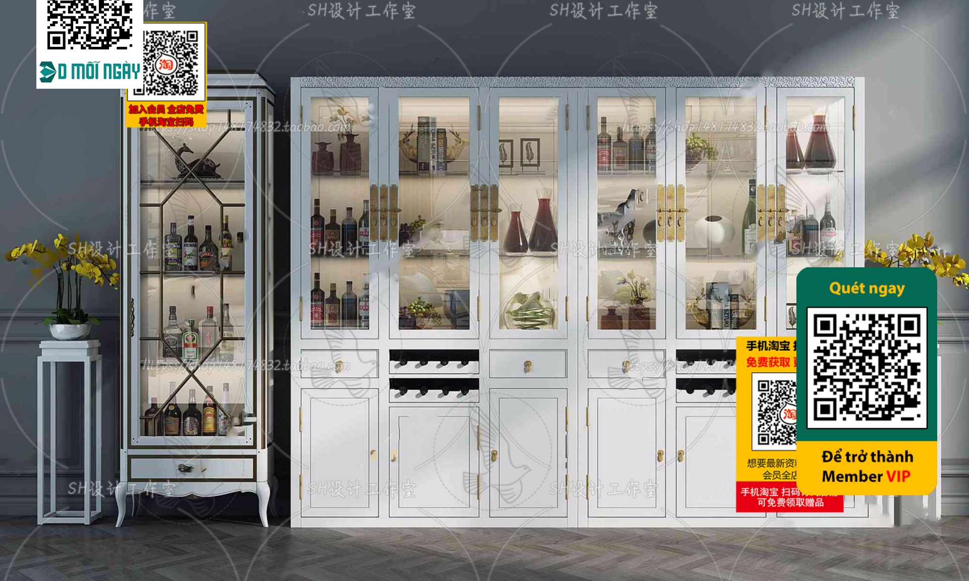 3DS MAX – INTERIOR – WINE SHOP – VRAY / CORONA – 3D MODEL – 5200 - thumbnail 1