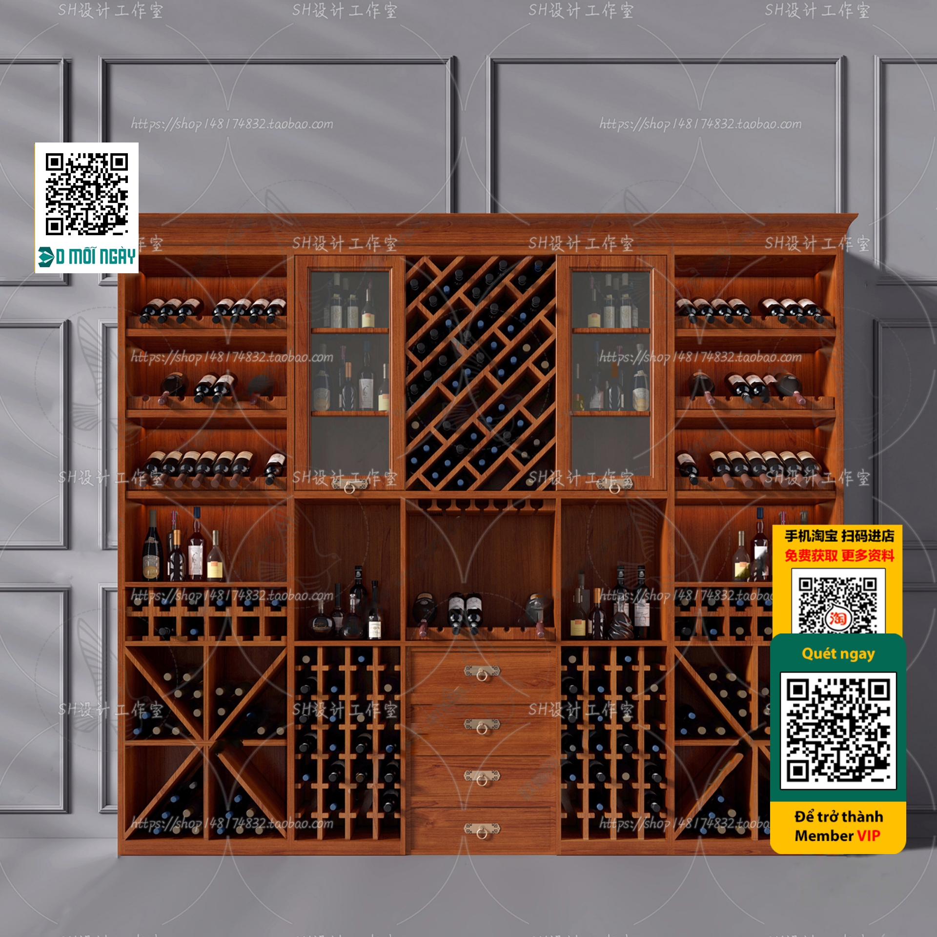 3DS MAX – INTERIOR – WINE SHOP – VRAY / CORONA – 3D MODEL – 5205 - thumbnail 1