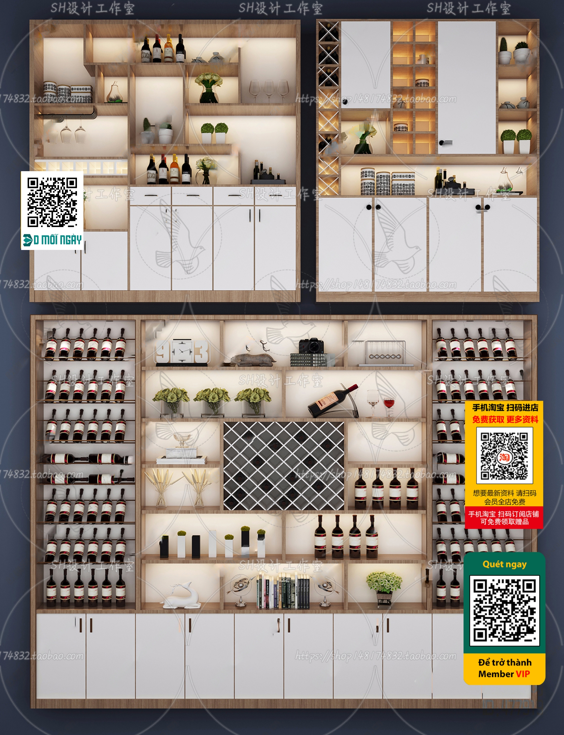 3DS MAX – INTERIOR – WINE SHOP – VRAY / CORONA – 3D MODEL – 5208 - thumbnail 1