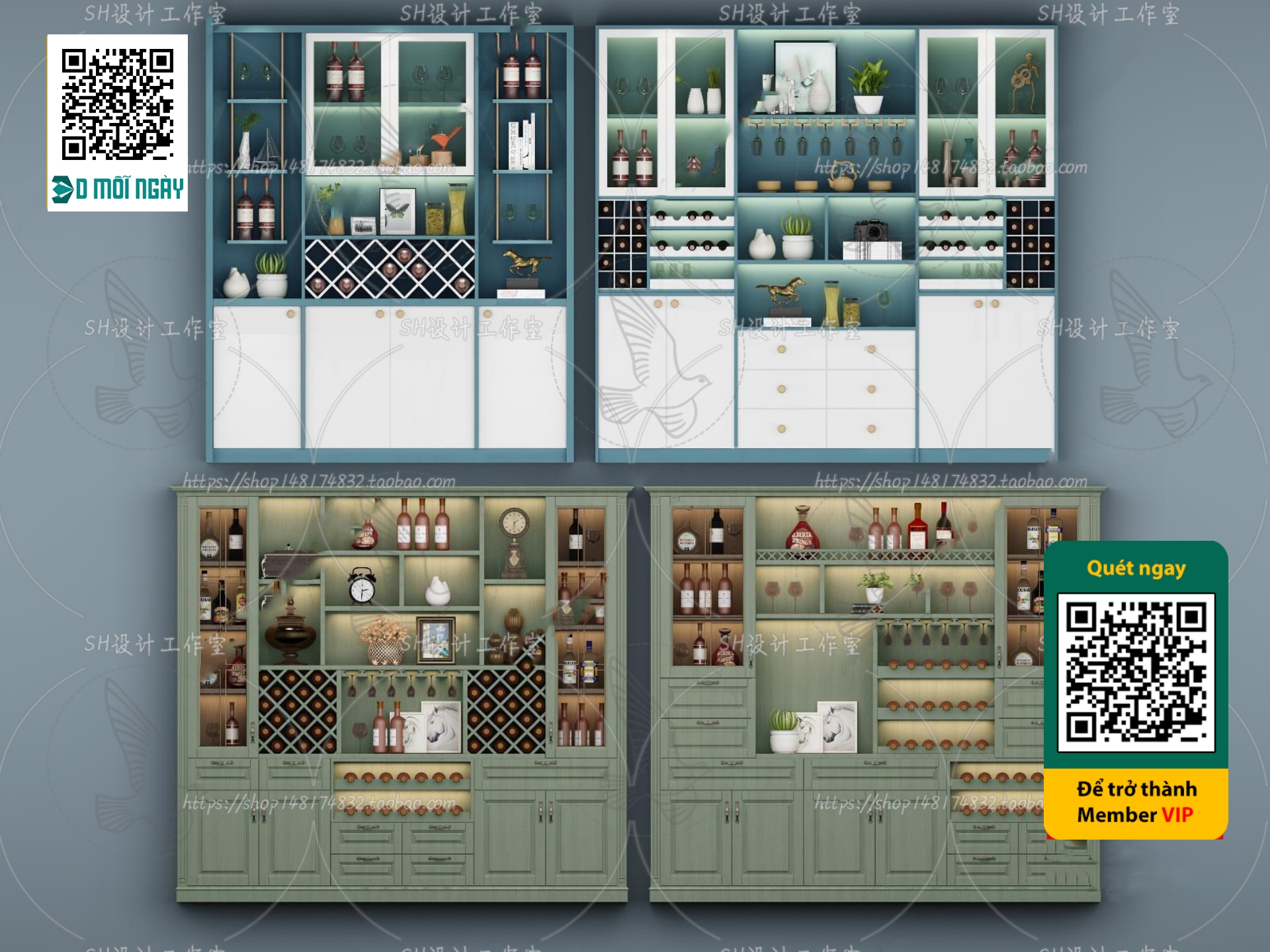 3DS MAX – INTERIOR – WINE SHOP – VRAY / CORONA – 3D MODEL – 5218 - thumbnail 1