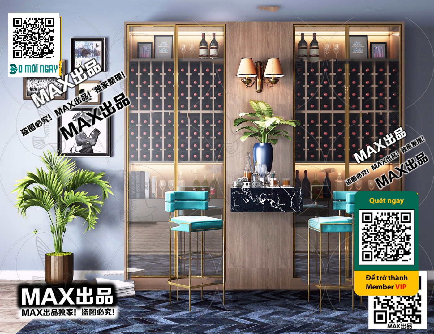 3DS MAX – INTERIOR – WINE SHOP – VRAY / CORONA – 3D MODEL – 5781 - thumbnail 1