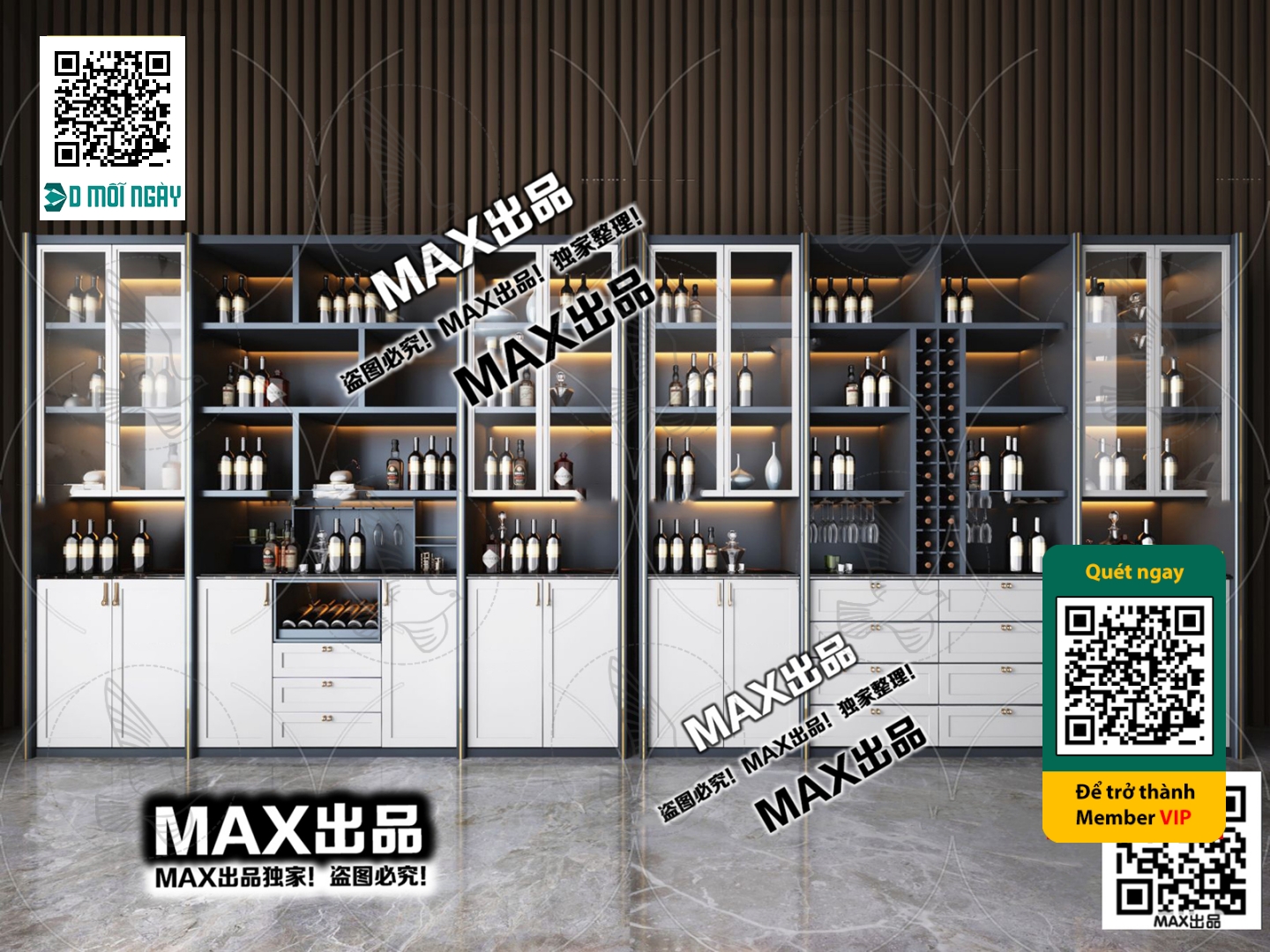 3DS MAX – INTERIOR – WINE SHOP – VRAY / CORONA – 3D MODEL – 5787 - thumbnail 1